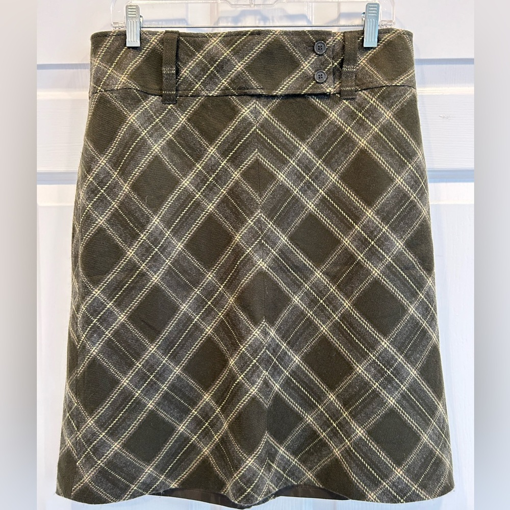 Ann Taylor skirt plaid brown size 8